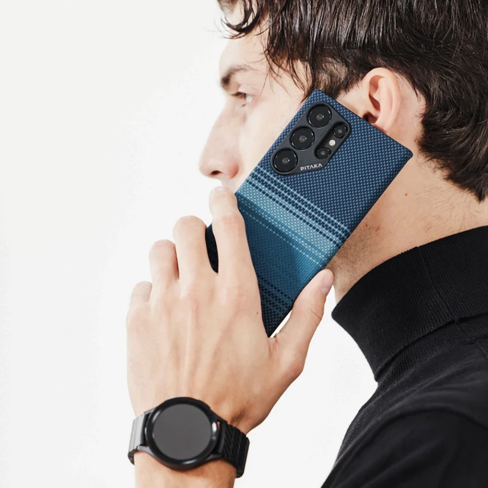Pitaka Tactile Woven Sunset-Moonrise Serisi Galaxy S24 Ultra Kılıf M-safe Şarj Özellikli Aramid Fiber Moonrise Kılıf Pitaka Tactile Woven Sunset-Moonrise Serisi Galaxy S24 Ultra Kılıf M-safe Şarj Özellikli Aramid Fiber Moonrise Kılıf